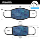 The Grungy Blue Green Stars Surface - Made in USA Mouth Cover Unisex Anti-Dust Cotton Blend Reusable & Washable Face Mask with Adjustable Sizing for Adult or Child