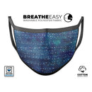 The Grungy Blue Green Stars Surface - Made in USA Mouth Cover Unisex Anti-Dust Cotton Blend Reusable & Washable Face Mask with Adjustable Sizing for Adult or Child