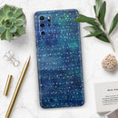 The Grungy Blue Green Stars Surface - Premium Vinyl Skin Decal for Samsung Galaxy S25 Ultra, S24, S23, S22 & All Galaxy S Models