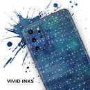 The Grungy Blue Green Stars Surface - Premium Vinyl Skin Decal for Samsung Galaxy S25 Ultra, S24, S23, S22 & All Galaxy S Models