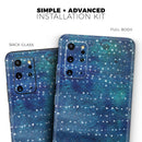 The Grungy Blue Green Stars Surface - Premium Vinyl Skin Decal for Samsung Galaxy S25 Ultra, S24, S23, S22 & All Galaxy S Models