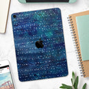 The Grungy Blue Green Stars Surface - Full Body Skin Decal for the Apple iPad Pro 12.9", 11", 10.5", 9.7", Air or Mini (All Models Available)
