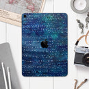 The Grungy Blue Green Stars Surface - Full Body Skin Decal for the Apple iPad Pro 12.9", 11", 10.5", 9.7", Air or Mini (All Models Available)