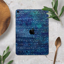 The Grungy Blue Green Stars Surface - Full Body Skin Decal for the Apple iPad Pro 12.9", 11", 10.5", 9.7", Air or Mini (All Models Available)