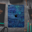The Grungy Blue Green Stars Surface - Full Body Skin Decal for the Apple iPad Pro 12.9", 11", 10.5", 9.7", Air or Mini (All Models Available)
