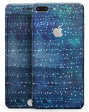 The Grungy Blue Green Stars Surface - Skin-kit for the iPhone 8 or 8 Plus