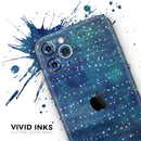 The Grungy Blue Green Stars Surface - Protective Skin Wrap & Decal – Compatible with iPhone SE to iPhone 17 Pro Max (All Models)
