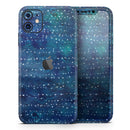 The Grungy Blue Green Stars Surface - Protective Skin Wrap & Decal – Compatible with iPhone SE to iPhone 17 Pro Max (All Models)