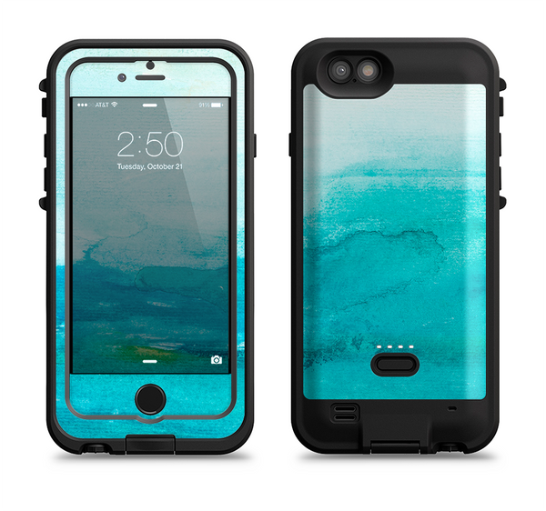 The Grungy Blue Watercolor Surface Apple iPhone 6/6s LifeProof Fre POWER Case Skin Set