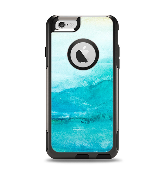 The Grungy Blue Watercolor Surface Apple iPhone 6 Otterbox Commuter Case Skin Set