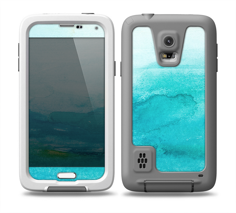 The Grungy Blue Watercolor Surface Skin for the Samsung Galaxy S5 frē LifeProof Case