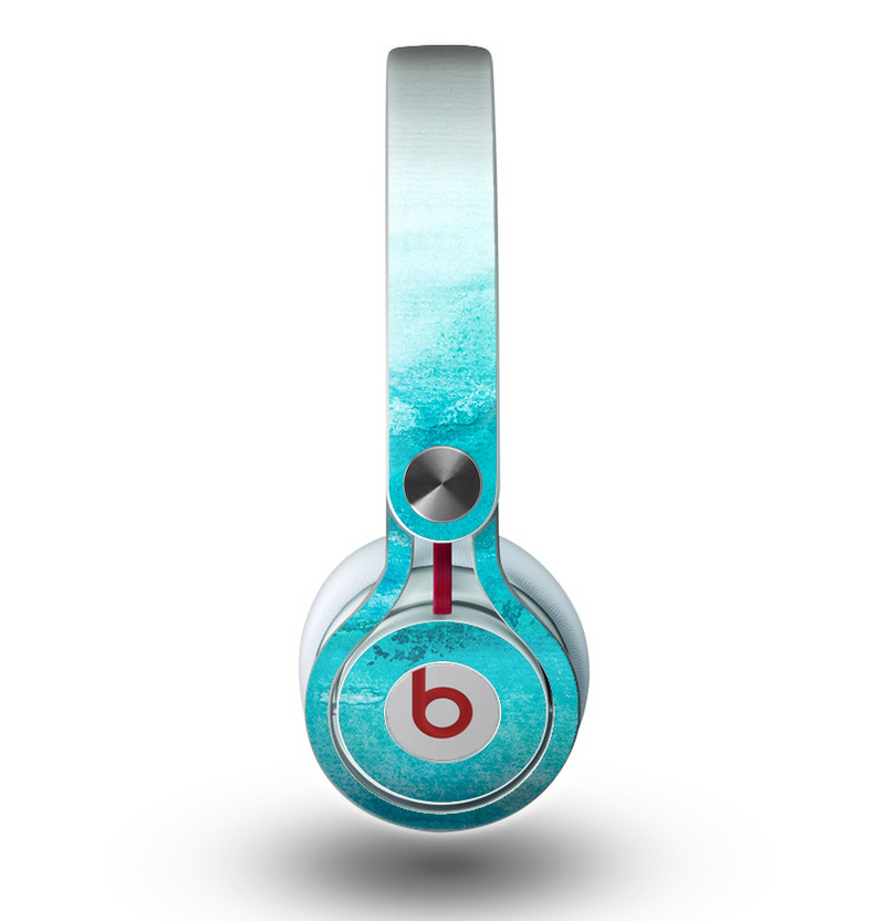 The Grungy Blue Watercolor Surface Skin for the Beats by Dre Mixr Headphones