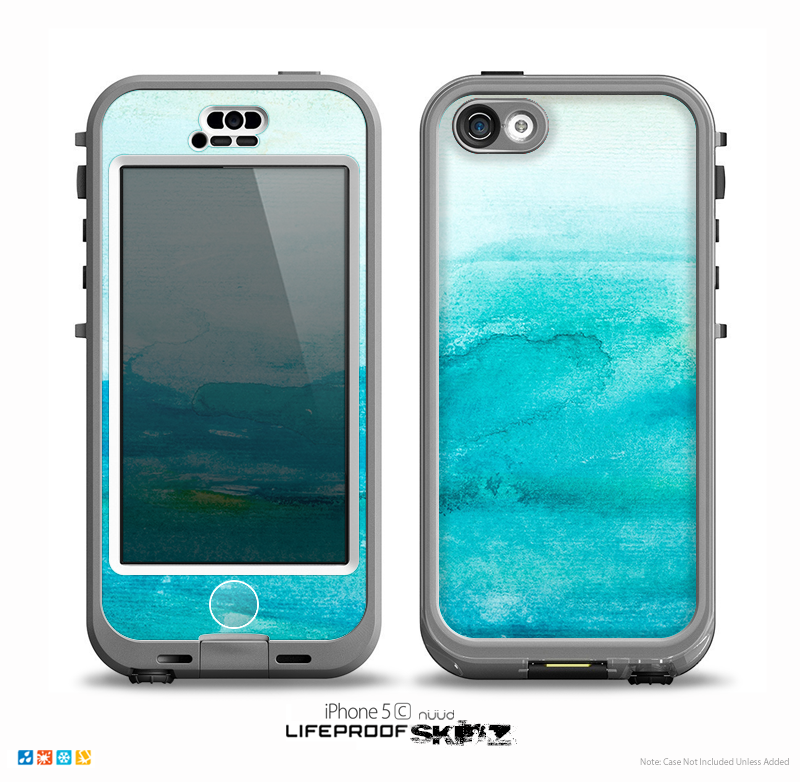 The Grungy Blue Watercolor Surface Skin for the iPhone 5c nüüd LifeProof Case