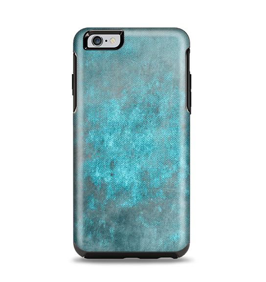 The Grungy Bright Teal Surface Apple iPhone 6 Plus Otterbox Symmetry Case Skin Set