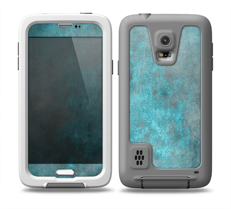The Grungy Bright Teal Surface Skin for the Samsung Galaxy S5 frē LifeProof Case