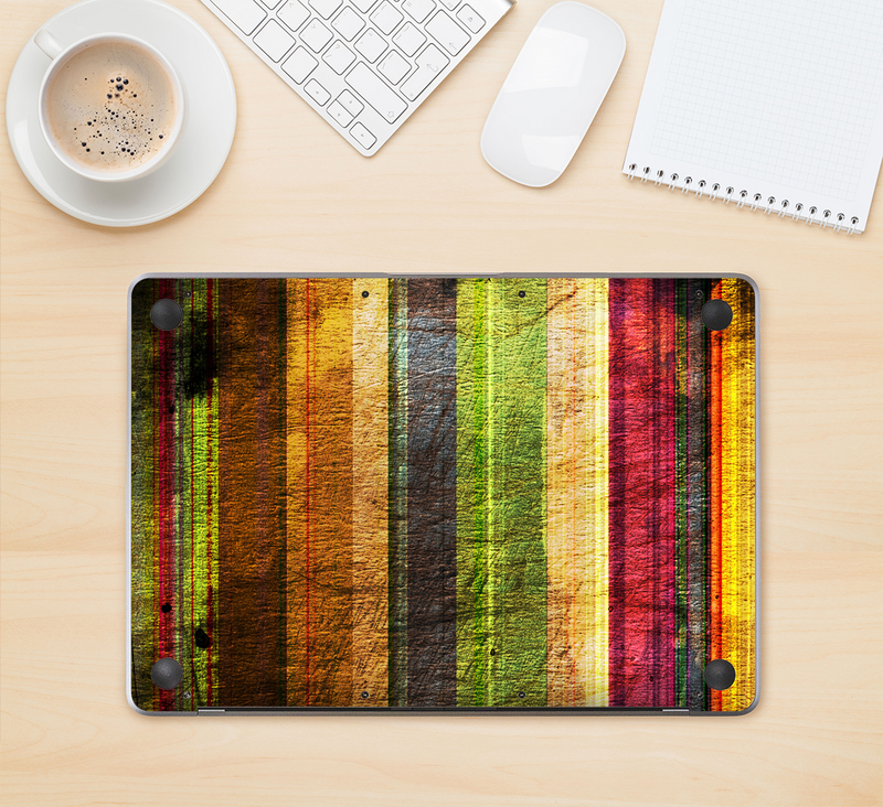 The Grungy Color Stripes Skin Kit for the 12" Apple MacBook (A1534)