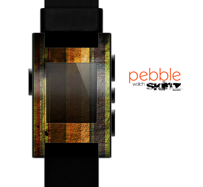 The Grungy Color Stripes Skin for the Pebble SmartWatch