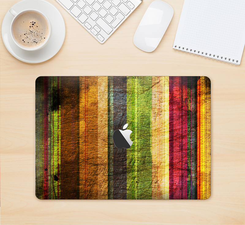 The Grungy Color Stripes Skin Kit for the 12" Apple MacBook (A1534)