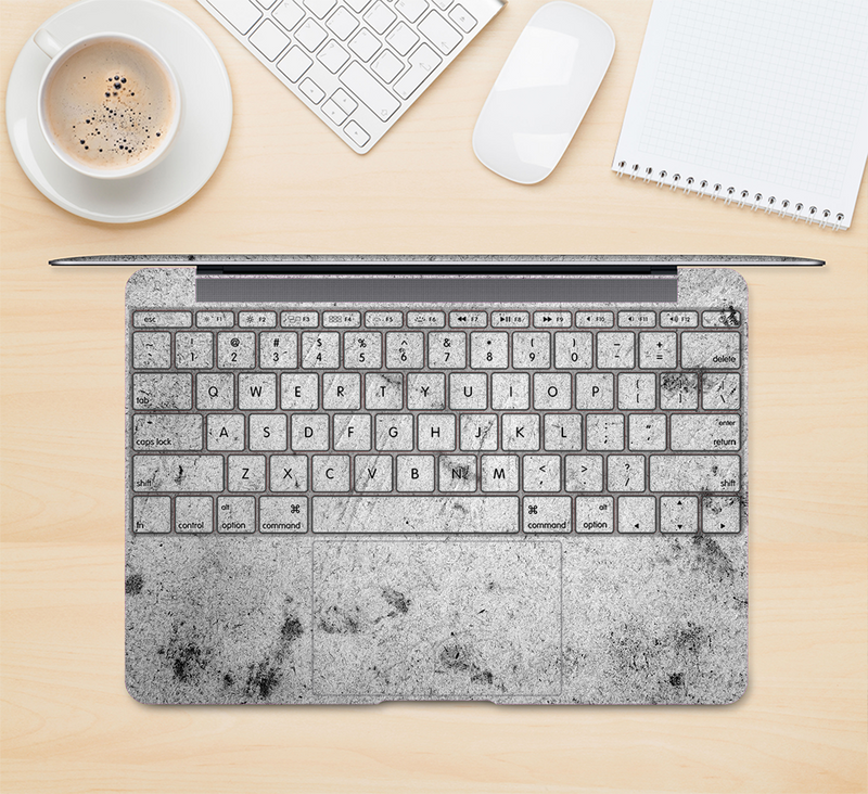 The Grungy Concrete Textured Surface Skin Kit for the 12" Apple MacBook (A1534)