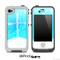 The Grungy Cyan & White Cross on a Hill Skin for the iPhone 4 or 5 LifeProof Case