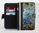 The Grungy Dark Black Branch Pattern Ink-Fuzed Leather Folding Wallet Credit-Card Case for the Apple iPhone 6/6s, 6/6s Plus, 5/5s and 5c