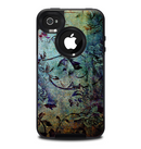 The Grungy Dark Black Branch Pattern Skin for the iPhone 4-4s OtterBox Commuter Case