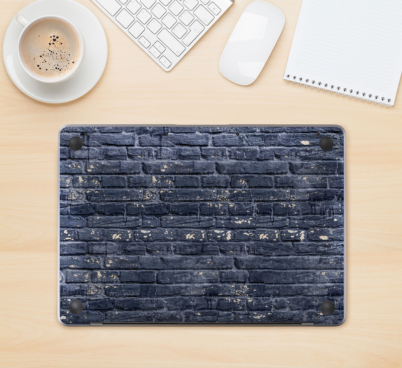 The Grungy Dark Blue Brick Wall Skin Kit for the 12" Apple MacBook (A1534)