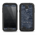 The Grungy Dark Blue Brick Wall Samsung Galaxy S4 LifeProof Fre Case Skin Set