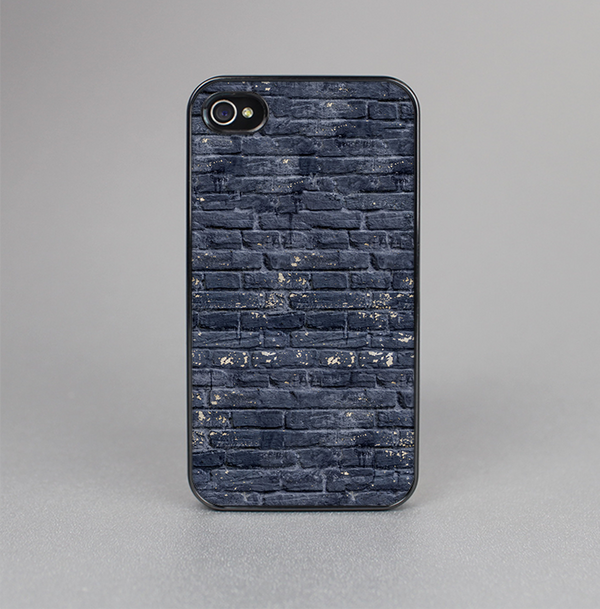 The Grungy Dark Blue Brick Wall Skin-Sert for the Apple iPhone 4-4s Skin-Sert Case