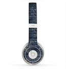 The Grungy Dark Blue Brick Wall Skin for the Beats by Dre Solo 2 Headphones