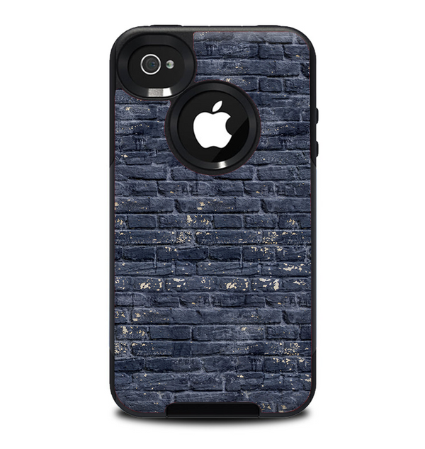 The Grungy Dark Blue Brick Wall Skin for the iPhone 4-4s OtterBox Commuter Case