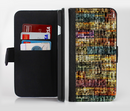The Grungy Dark Small Tiled Ink-Fuzed Leather Folding Wallet Credit-Card Case for the Apple iPhone 6/6s, 6/6s Plus, 5/5s and 5c