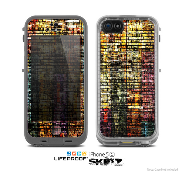 The Grungy Dark Small Tiled Skin for the Apple iPhone 5c LifeProof Case