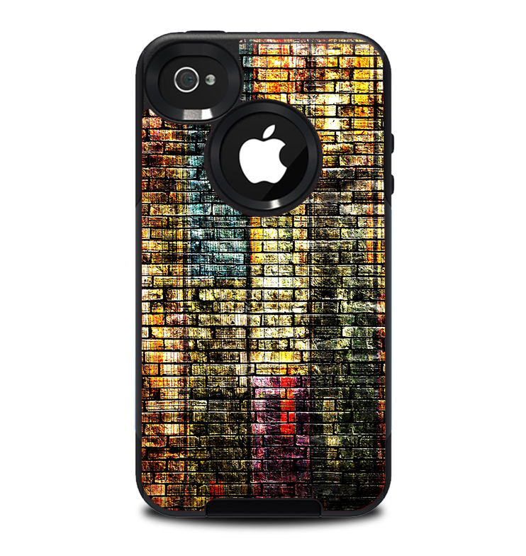 The Grungy Dark Small Tiled Skin for the iPhone 4-4s OtterBox Commuter Case