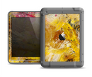 The Grungy Golden Paint Apple iPad Air LifeProof Fre Case Skin Set