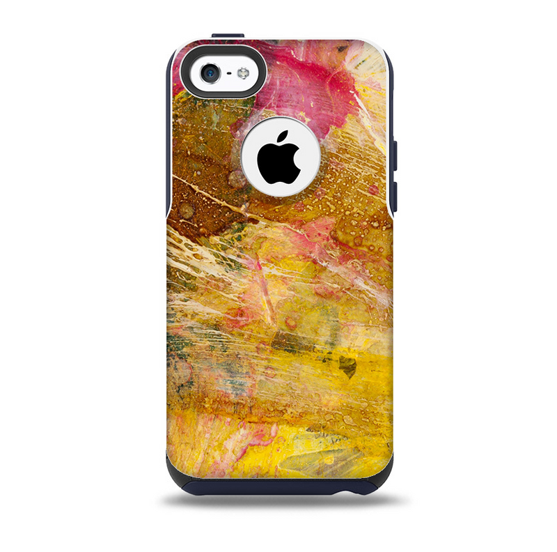 The Grungy Golden Paint Skin for the iPhone 5c OtterBox Commuter Case
