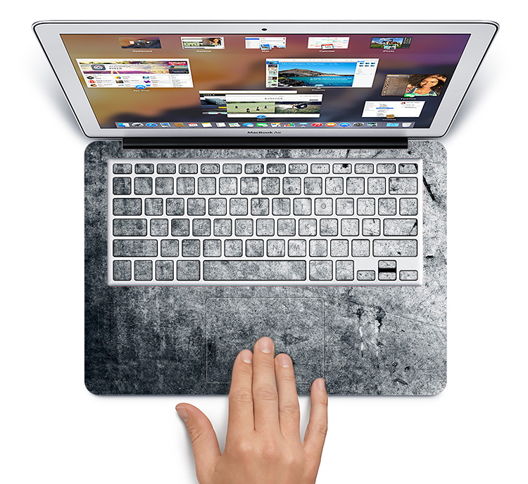 The Grungy Gray Textured Surface Skin Set for the Apple MacBook Air 13"