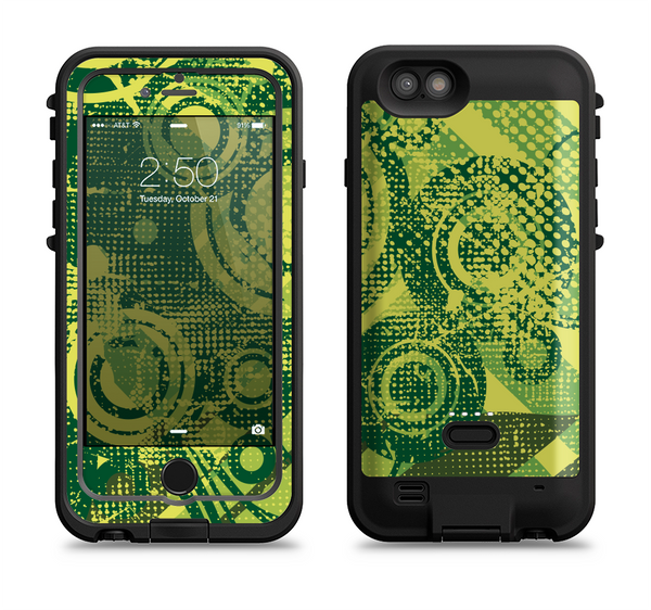 The Grungy Green Messy Pattern V2 Apple iPhone 6/6s LifeProof Fre POWER Case Skin Set