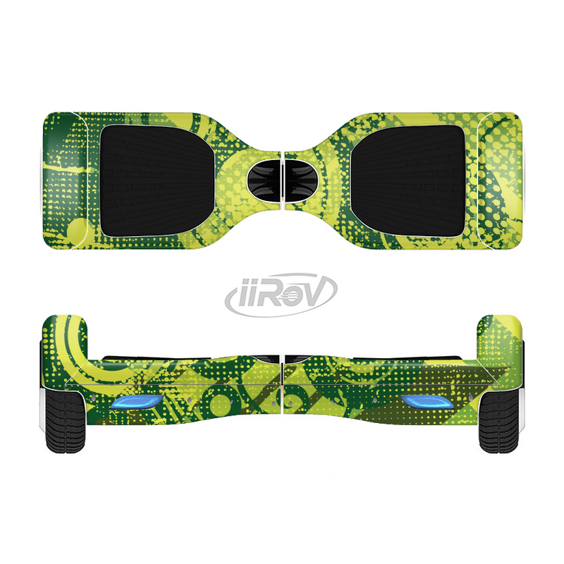 The Grungy Green Messy Pattern V2 Full-Body Skin Set for the Smart Drifting SuperCharged iiRov HoverBoard