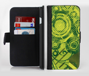 The Grungy Green Messy Pattern V2 Ink-Fuzed Leather Folding Wallet Credit-Card Case for the Apple iPhone 6/6s, 6/6s Plus, 5/5s and 5c