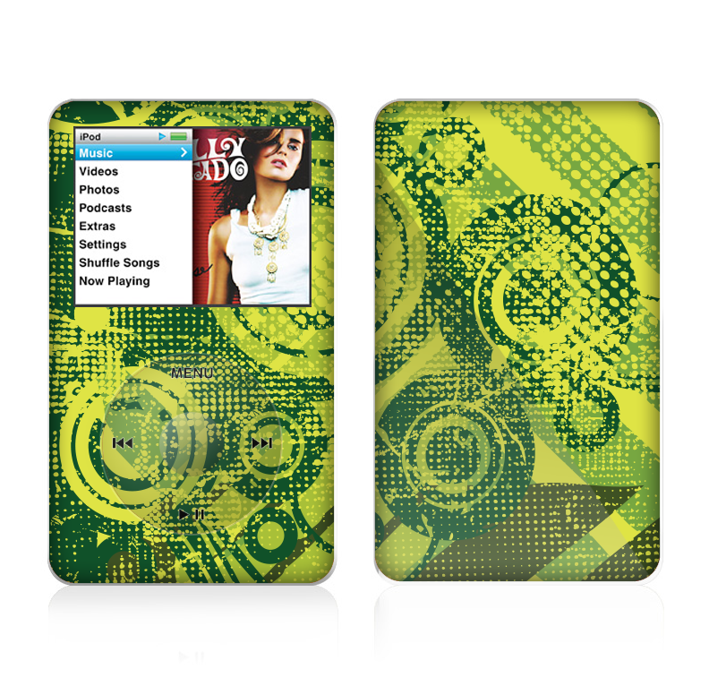 The Grungy Green Messy Pattern V2 Skin For The Apple iPod Classic