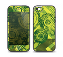 The Grungy Green Messy Pattern V2 Skin Set for the iPhone 5-5s Skech Glow Case