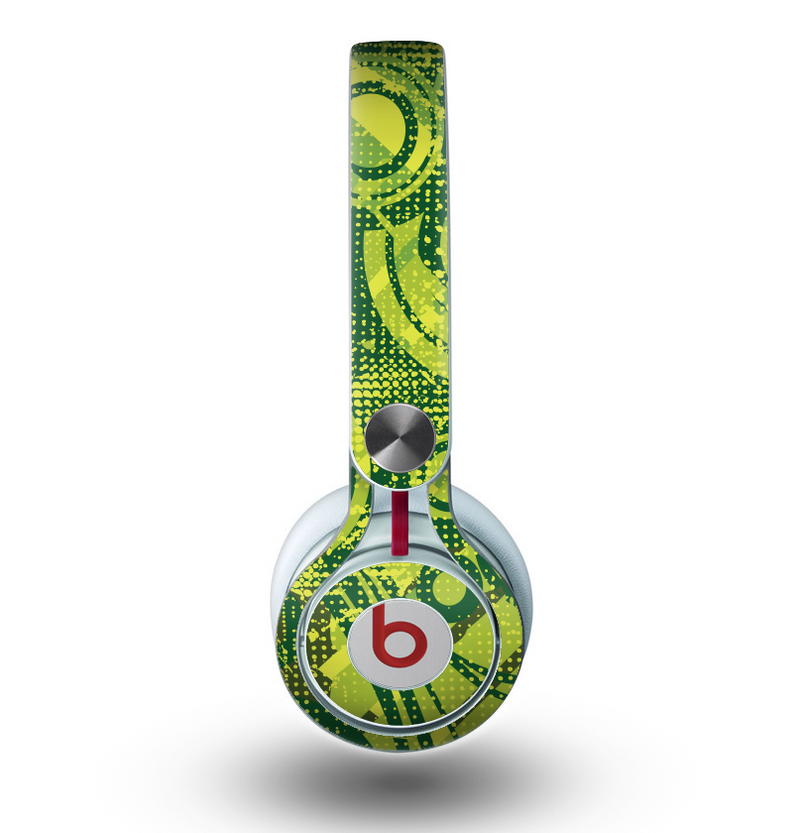 The Grungy Green Messy Pattern V2 Skin for the Beats by Dre Mixr Headphones