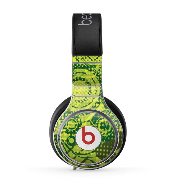The Grungy Green Messy Pattern V2 Skin for the Beats by Dre Pro Headphones