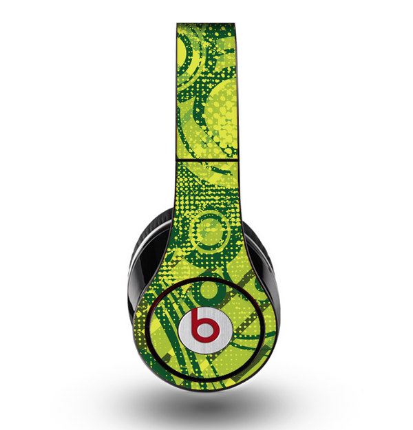 The Grungy Green Messy Pattern V2 Skin for the Original Beats by Dre Studio Headphones