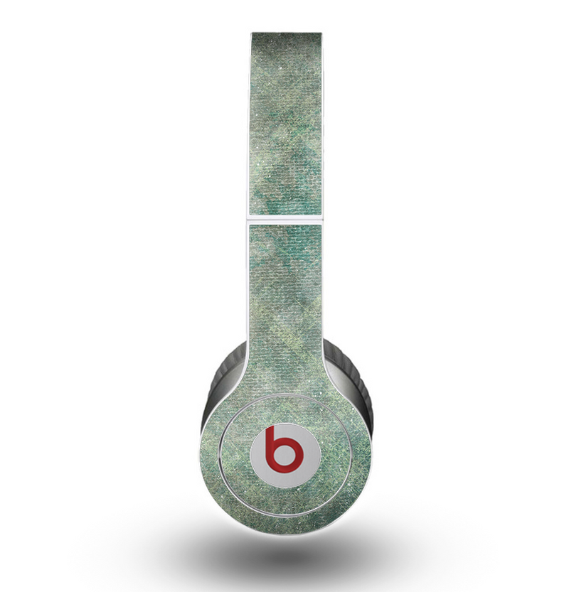 The Grungy Green Painted Fabric Skin for the Beats by Dre Original Solo-Solo HD Headphones