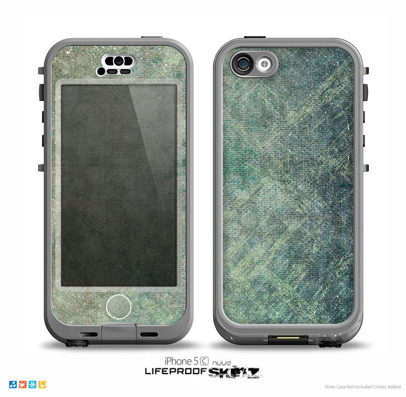 The Grungy Green Painted Fabric Skin for the iPhone 5c nüüd LifeProof Case