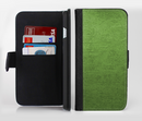 The Grungy Green Surface Ink-Fuzed Leather Folding Wallet Credit-Card Case for the Apple iPhone 6/6s, 6/6s Plus, 5/5s and 5c