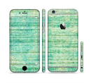 The Grungy Horizontal Green Lines Sectioned Skin Series for the Apple iPhone 6s Plus
