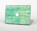 The Grungy Horizontal Green Lines Skin Set for the Apple MacBook Pro 15" with Retina Display